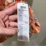 Billabong  Floral Smocked Off Shoulder Mini Dress Orange Pink Green Womens Medium Photo 6