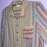Anthropologie Button Up Top Women Size 6 Wool Western Aztec Boho Embroidered Photo 1