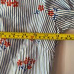 Boden Blue White Stripe Red Floral Button Down Knee Length Shirt Dress Cotton 6 Photo 6