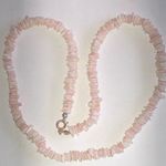 Vintage Light Pale Pink Puka Shell Chip Beads Boho Beaded Necklace Photo 0