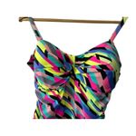 Relleciga  Vibrant Multi Color  Ruched Sides Tankini Top Women's XXL New Photo 1