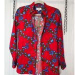 J.Crew NWT Womens Button Down Office Shirt Classic Fit Red & Blue Floral Size 2 Photo 1