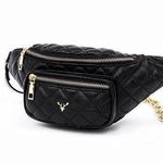 SheIn Gold & Black Quilted Fanny Pack Photo 0