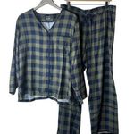 Summersalt  Navy Blue and Green Plaid Pajama Set Photo 0