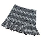 ZARA TRF Zip Front Ruffle Detail Tweed Plaid Mini Skirt Photo 1