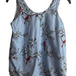 The‎ Vermont Country Store Size Small Cardinal Bird Flannel Blue Novelty Top Photo 0