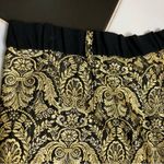 Slate + Willow Orion Jacquard Cigarette Pants Cropped Metallic Gold Black Ruffle Photo 13