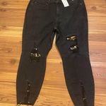 Judy Blue Black Distressed Skinny Jeans Animal Print Mid Rise 20W New JB82168BK Photo 0