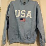Pink Lily Ligh Blue USA Sweatshirt Photo 0