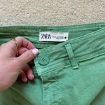 ZARA Green Jeans Wide-Leg High-Rise Photo 1