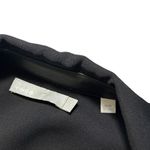 Vince Collared Long Sleeve Relaxed Shirt Dress Faux Leather Trim Black Small Photo 11