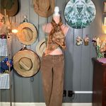 Vintage Orange & Brown Snakeprint Scarf Photo 3