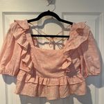 INDIE MAE Boutique women's pink floral ruffle babydoll top S Photo 7
