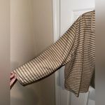 CJ Banks Plus Tan White Stripped Button Up Lined Jacket Blazer 3X Photo 3