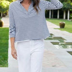 Frank & Eileen  heritage jersey striped Henley top sz XS Photo 0