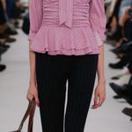 Balenciaga  Paris Demna Gvasalia 2017 Runway Pinstripe Lavallière Top size 42 Photo 0