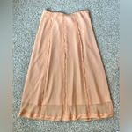 Vince Sheer Crinkle Lettuce-Edge Midi Skirt Light Orange Size Small Photo 11