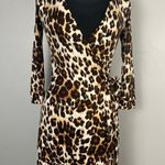Diane Von Furstenberg DVF Julian Two Mini Jersey Silk Wrap Dress Animal  size 2 Photo 0