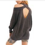 Free People Half Moon Bay Washed Grey Charcoal Oversized Pullover Sweater NWT S Photo 1