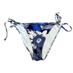 Aerie Blue Floral String Cheeky Bikini Bottom size XL Navy Photo 2