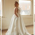 NWOT Plunging Neckline with corset back and pockets wedding dress White Size 12 Photo 12