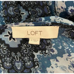 Loft  Dress Womens Small Blue Medallion Print Office Boho Bohemain Peasant Preppy Photo 7