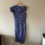 Zac Posen  Asymmeterical Abstract Floral Faux Wrap Silk Dress Size 0 NWT Photo 1