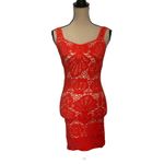 Free People Intimately  Crochet Bodycon Dress Sz M/L Coral Festival Coquette Y2K Photo 11