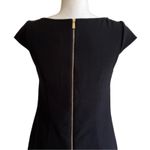 Vince Camuto  Black Cap Sleeve Back Gold Zip Mini Dress with Pockets Size 2 Photo 5