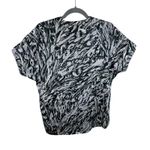 Lovestitch  Black Purple White Dolman Short Sleeve Light Relaxed Fit Blouse Sz S Photo 1