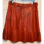Ryegrass‎ Faux Leather Skirt Size 12 NWT Unique Pattern 22" Long x 17" Waist Orange Photo 0