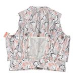 NEW Free People FP Movement Off The Grid Printed Ivory Hooded Vest size Medium Gray Photo 7