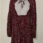 Hinge  Red & White Floral Paisley Tunic Peasant Dress Size M EUC!! Photo 1