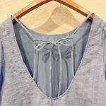 ASTR The Label Puff Short Sleeve Gauze Oversize Blouse Top Blue Size Small NWT Photo 3