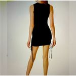 LIONESS ‎ Military Minds Mini Dress Black Sleeveless Ruched Bodycon Women's XXL Photo 8