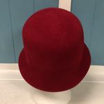 Charter Club Vintage  100% cotton dark red hat flower made to Italy church derby Photo 4