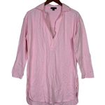 J.Crew Long Sleeve V-Neck Slub Oversized Popover Hi Low Tunic Dress S Pink #3710 Photo 13