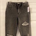 PacSun  Mom Jeans size 24 brand new with tag inseam 27” color distressed black Photo 1