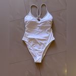 Shade & Shore 🔻NWT  white one piece swimsuit size 8/10 high leg cheeky Photo 13
