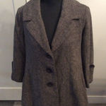 CAbi  Shakespear Jacket Tweed Wool Blend Trench Black Gray Size 8 Women's Photo 0