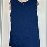 st. john's bay St. John’s Bay Blue Bohemian Scoop Neck Sleeveless Women’s Blue Ornate Tank Top Photo 5