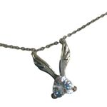 Sterling silver angel wings crystal heart 18” Photo 2