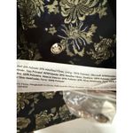 Venus  Floral Metallic Jacquard Blazer Jacket Size 10 Gold Navy Black Photo 4