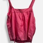 Anthropologie  NWOT Barbie Pink silk tank top with ruffles and tie Photo 2