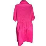 Arula Women's XL Button Up Shirt Tunic Dress Hot Pink Collared Barbiecore Preppy Photo 5
