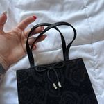 Vintage 90s Y2K Black Mini Purse Handbag Floral Roses Bow Shoulder Strap Photo 2