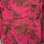 DKNY DNKY Jeans Women's Sheer Floral Print Collared Top Button-Down Blouse Sz S Photo 3