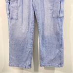 Gap  Women Light Blue Wash 90's Loose Mid Rise Cargo Wide Leg Jeans Size 32/ 14R Photo 2