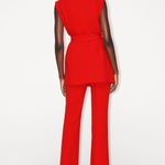 ZARA blazer long red vest with waist tie belt Photo 3