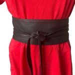 S. Oliver Leather Tie Around Belt Black Photo 1